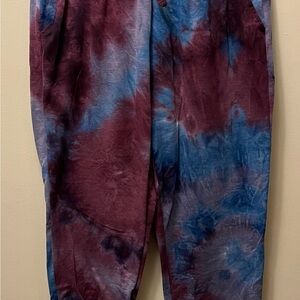Sunday Burgundy and Navy Tie-Dye Joggers